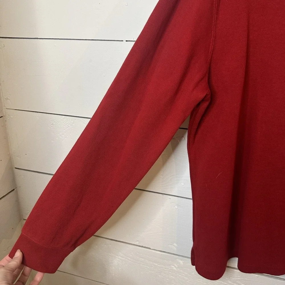 Polo Ralph Lauren Red Cotton Quarter Zip‎ Long Sleeve Sweater XL Preppy Heritage
